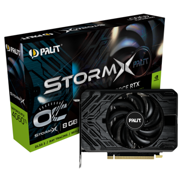 Palit NE6406TS19P1-1060F StormX, GeForce RTX4060Ti OC, 8GB, 128bit, HDMI, DP, Black