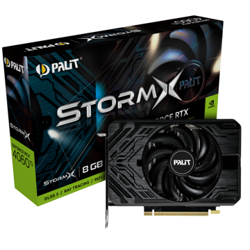 ვიდეო დაფა Palit NE6406T019P1-1060F StormX, GeForce RTX4060Ti, 8GB, 128bit, HDMI, DP, Black