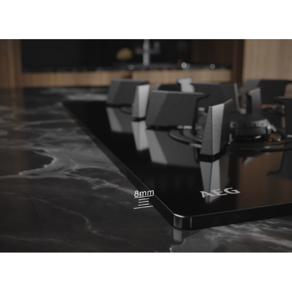 ჩასაშენებელი გაზის ქურის ზედაპირი AEG HKB64453NB, Built-in Gas Cooktop, Black