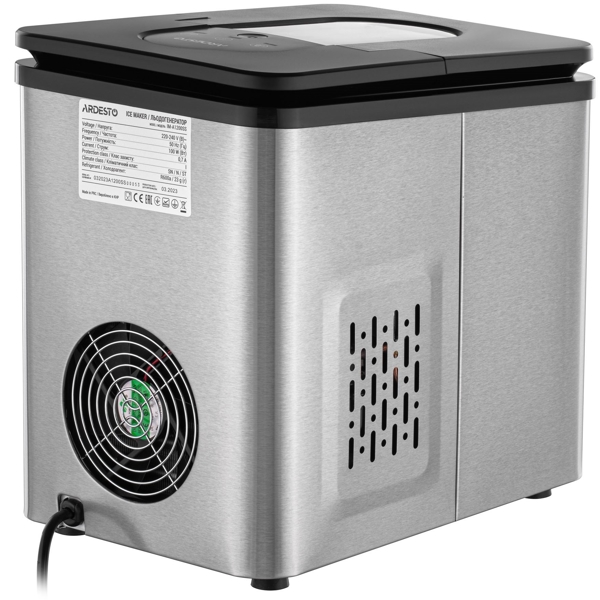 ყინულის აპარატი Ardesto IM-A1200SS, 1.8L, Ice Maker, Silver