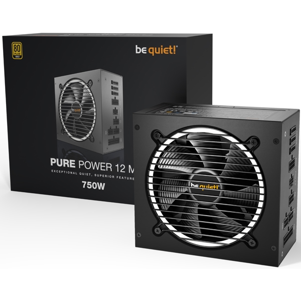 კვების ბლოკი be quiet! BN343 Pure Power 12 M, 750W, 80 Plus, Power Supply, Black