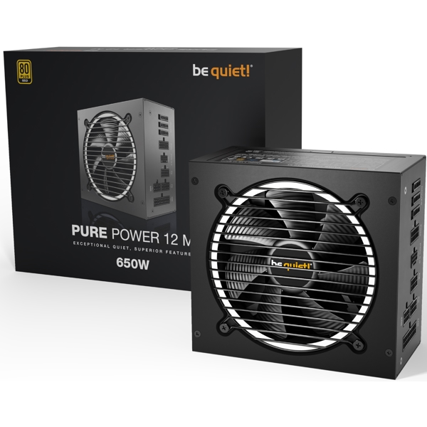 კვების ბლოკი be quiet! BN34 Pure Power 12 M, 650W, 80 Plus, Power Supply, Black