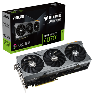 ვიდეო დაფა Asus TUF-RTX4070TI-O12G-GAMING, Gaming GeForce RTX4070Ti OC, 12GB, 192bit, HDMI, DP, Black