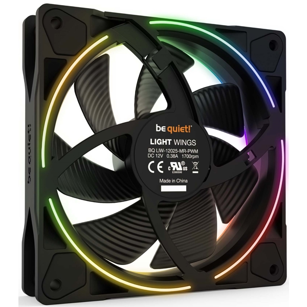 be quiet! BL076 Light Wings, ARGB, 120mm, 1700RPM, Cooler, Black