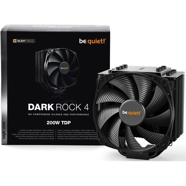 be quiet! BK021 Dark Rock 4, 135mm, 1400RPM, Cooler, Black