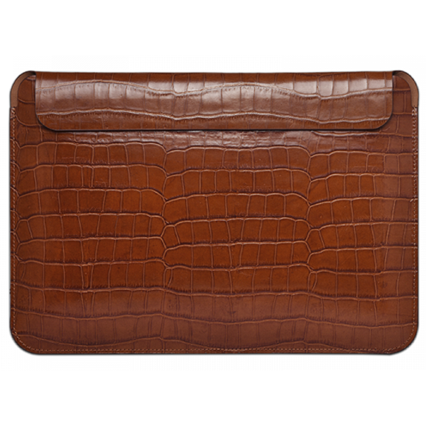 Wiwu 0009914438 Croco Geniunie Leather, 13.3", Laptop Sleeve, Brown