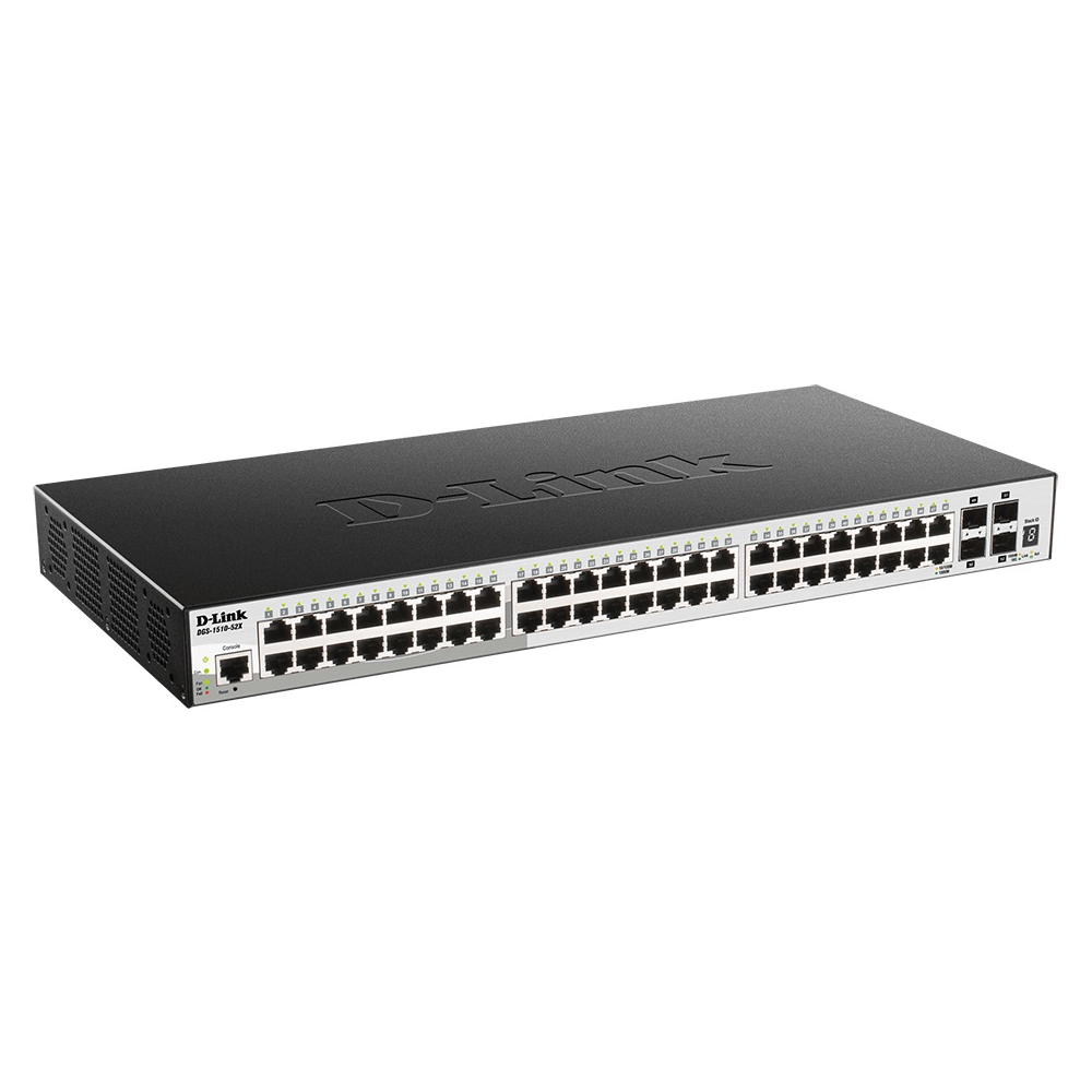 სვიჩი D-Link DGS-1510-52X, 52-Port Gigabit, Switch, Black