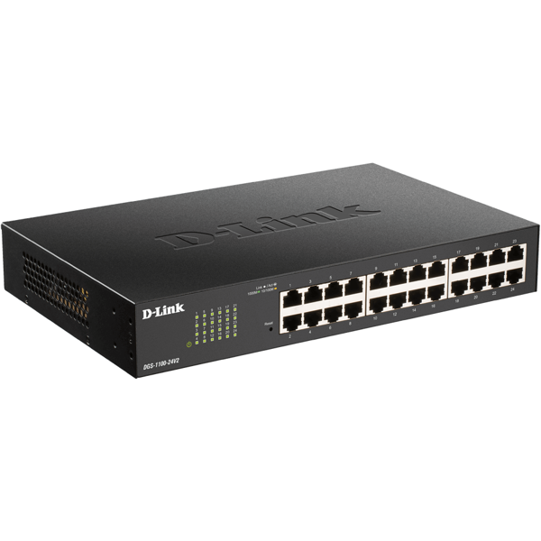 D-Link DGS-1100-24V2/A1A, 24-Port Gigabit, Switch, Black