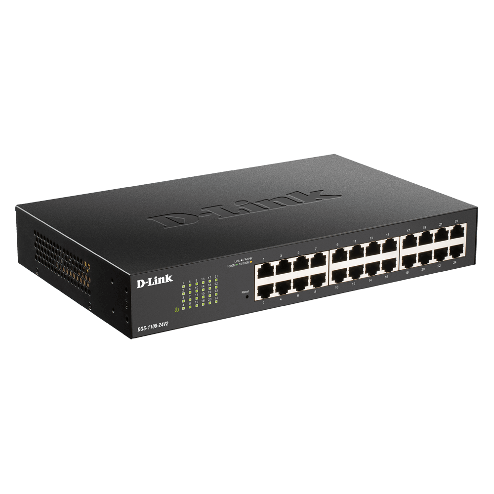 D-Link DGS-1100-24V2/A1A, 24-Port Gigabit, Switch, Black