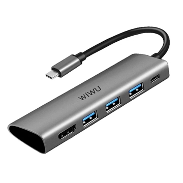 Wiwu 531H Alpha, Type-C, USB, HDMI, Hub, Gray