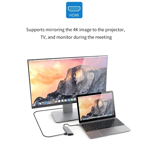 Wiwu 531H Alpha, Type-C, USB, HDMI, Hub, Gray