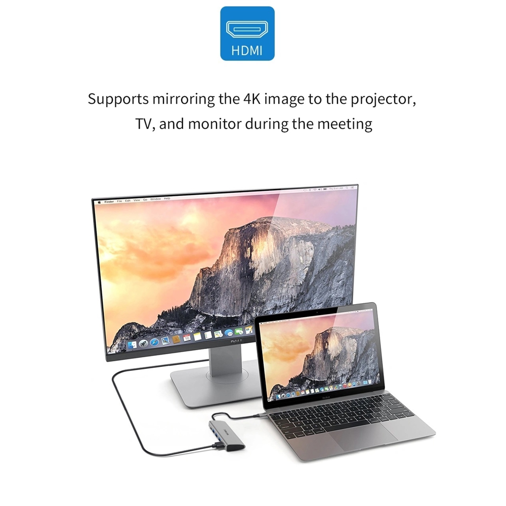 USB ჰაბი Wiwu 531H Alpha, Type-C, USB, HDMI, Hub, Gray