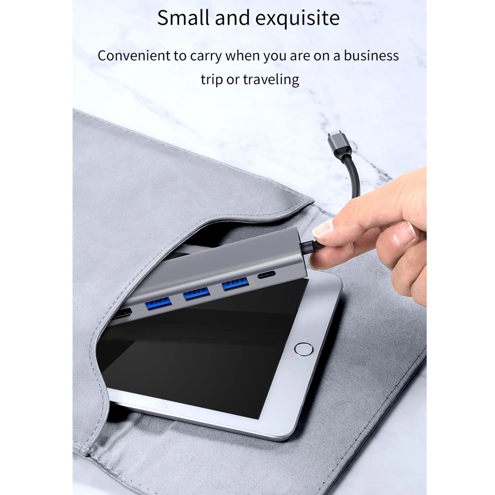 Wiwu 531H Alpha, Type-C, USB, HDMI, Hub, Gray