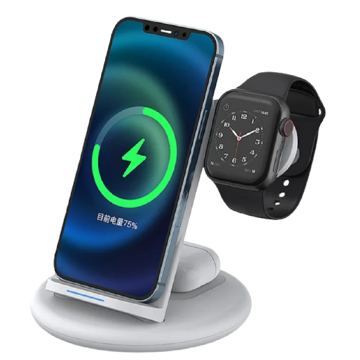 უსადენო დამტენი Wiwu Power Air, 15W, 3-in-1 Wireless Charger, White