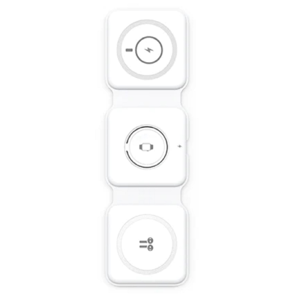 Wiwu M6 Foldable, 15W, 3-in-1 Wireless Charger, White
