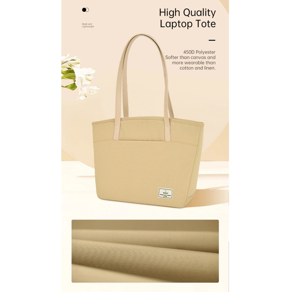 Wiwu Ora Tote, 16", Laptop Bag, Ivory