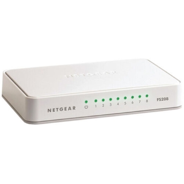 სვიჩი Netgear FS208-100PES, 8-Port Gigabit, Switch, White