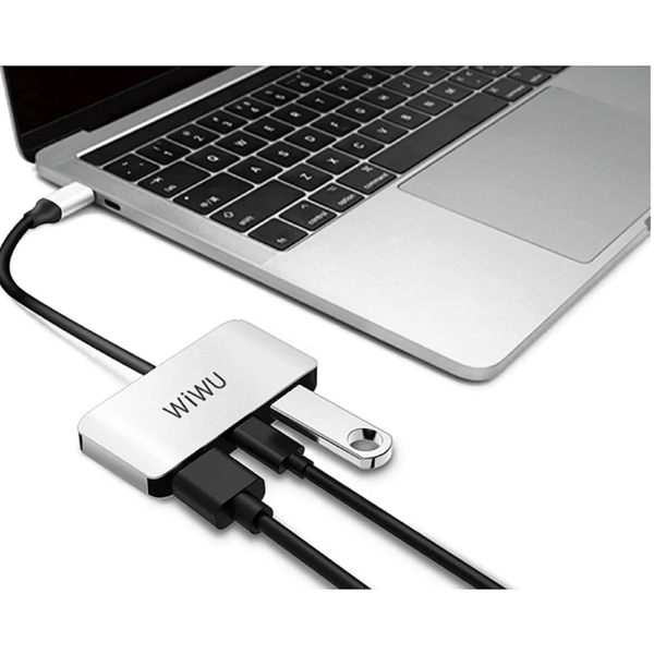 Wiwu C2H Alpha, Type-C, USB, HDMI, PD, Hub, Gray
