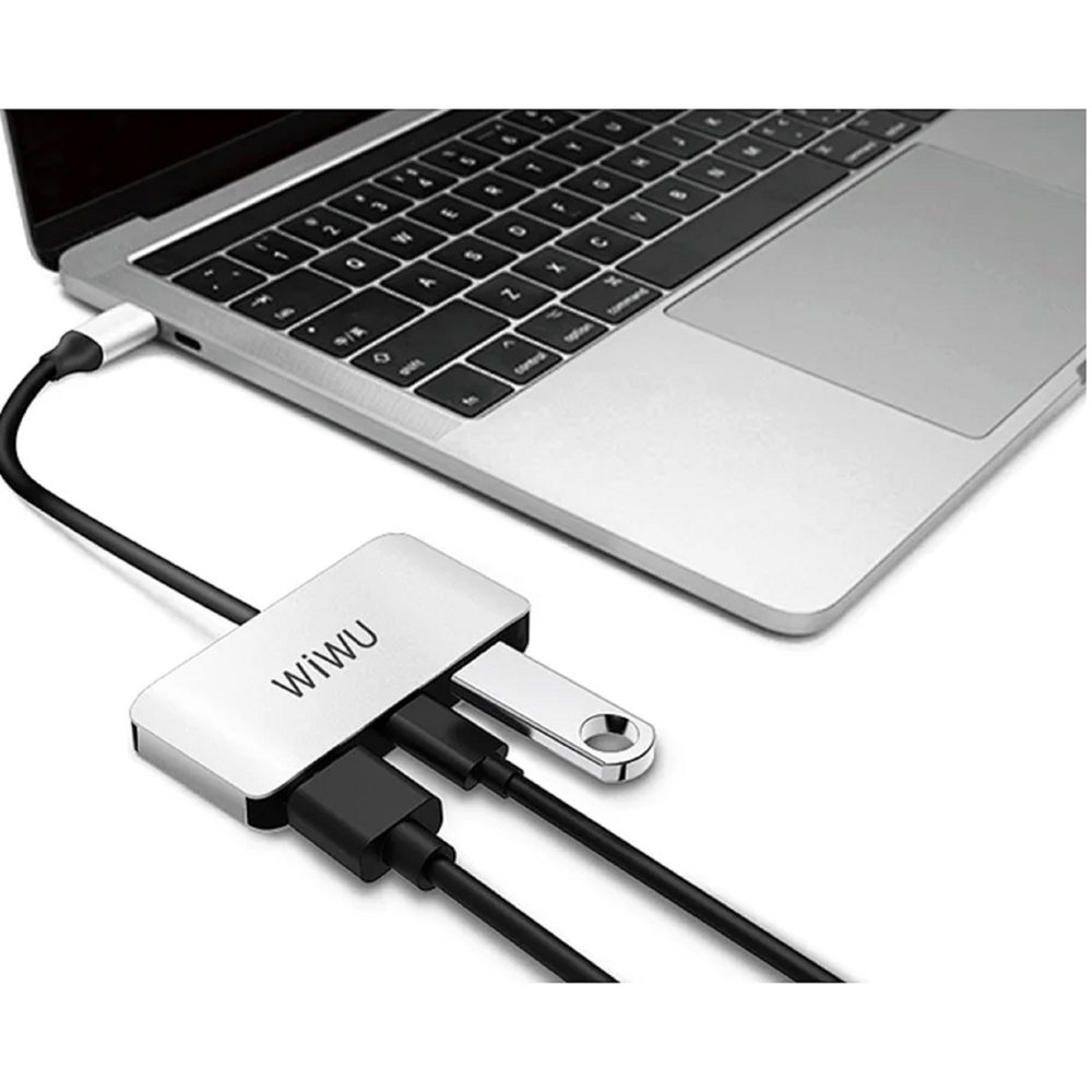 Wiwu C2H Alpha, Type-C, USB, HDMI, PD, Hub, Gray
