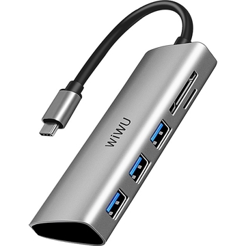 Wuwu 532ST Alpha, Type-C, USB, SD, TF, Hub, Gray