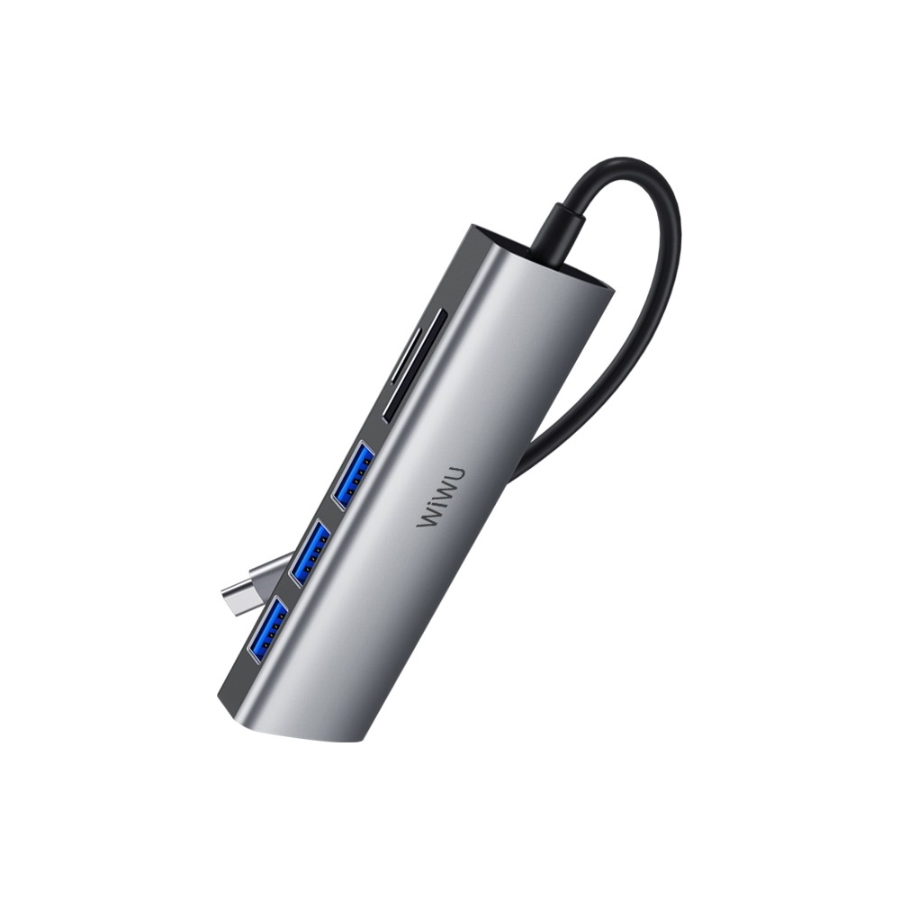 Wuwu 532ST Alpha, Type-C, USB, SD, TF, Hub, Gray