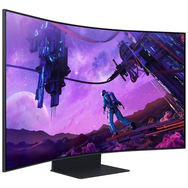 მონიტორი Samsung LS55BG970NIXCI Odyssey Ark, 55", Curved Monitor, 4K UHD, VA, HDMI, USB, 3.5mm, LAN, Black