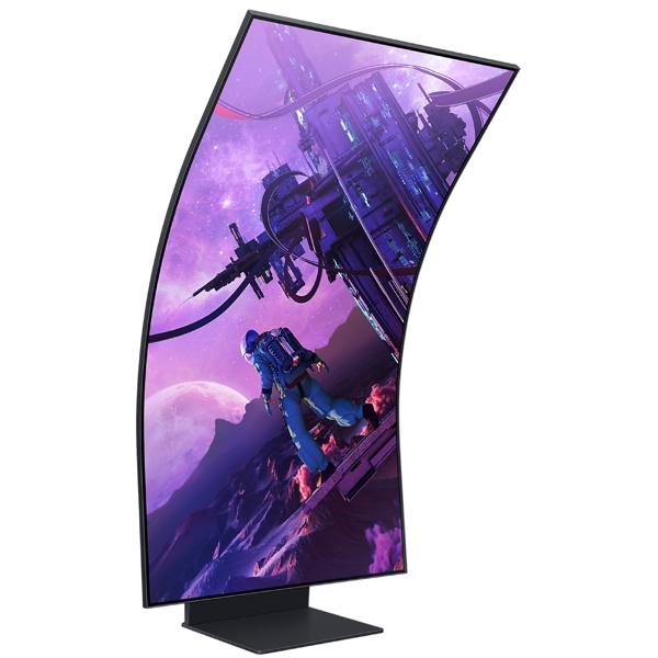 მონიტორი Samsung LS55BG970NIXCI Odyssey Ark, 55", Curved Monitor, 4K UHD, VA, HDMI, USB, 3.5mm, LAN, Black