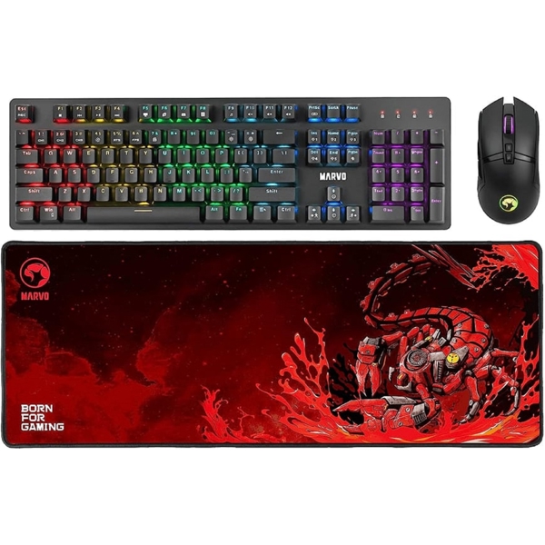 გეიმინგ კომპლექტი Marvo CM372, Wired, USB, Gaming Keyboard + Set, Black