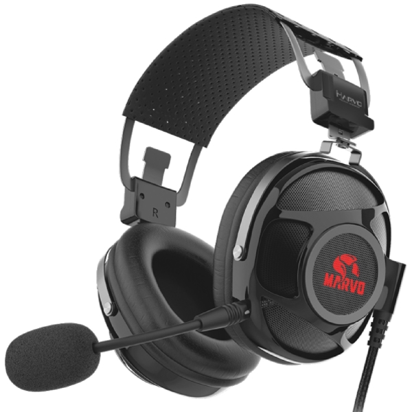 Marvo HG9053, Gaming Headset, Wired, RGB, USB, Black