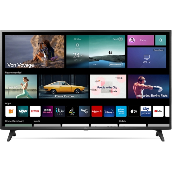 ტელევიზორი LG 43UQ75006LF, 43", 4K UHD, Smart TV, USB, HDMI, LAN, BT, WIFI, Black