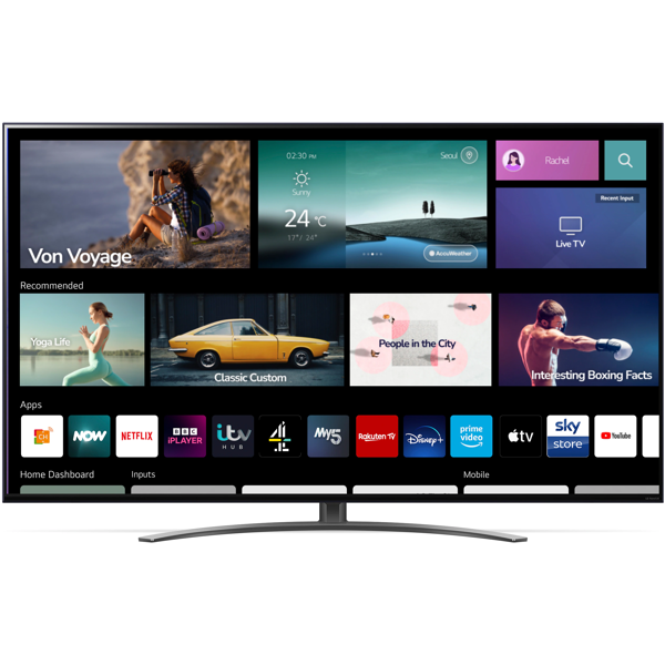 ტელევიზორი LG 65NANO816QA, 65", 4K UHD, Smart TV, USB, HDMI, LAN, BT, WIFI, Black