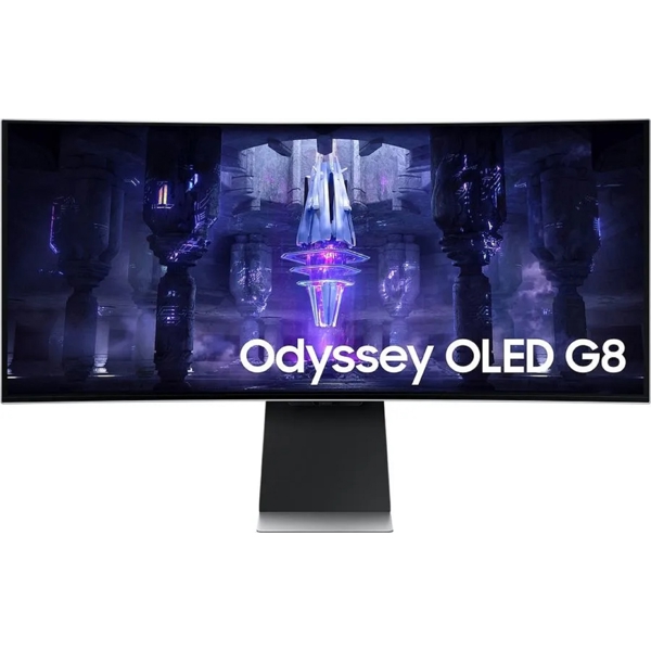 მონიტორი Samsung LS34BG850SIXCI ODYSSEY OLED G8, 34", Curved Monitor, OLED, Micro HDMI, USB-C, Mini DP, WIFI, BT, Silver