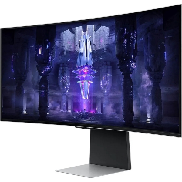 მონიტორი Samsung LS34BG850SIXCI ODYSSEY OLED G8, 34", Curved Monitor, OLED, Micro HDMI, USB-C, Mini DP, WIFI, BT, Silver