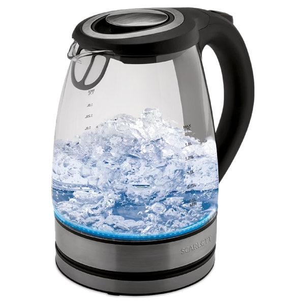 ელექტრო ჩაიდანი Scarlett SC-EK27G21, 2200W, 1.7L, Electric Kettle, Silver