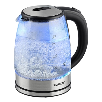 ელექტრო ჩაიდანი Scarlett SC-EK27G70, 1800W, 1.8L, Electric Kettle, Silver