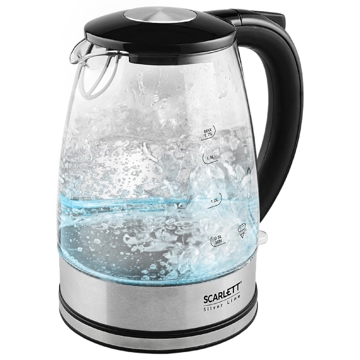 ელექტრო ჩაიდანი Scarlett SC-EK27G95, 2200W, 1.7L, Electric Kettle, Silver