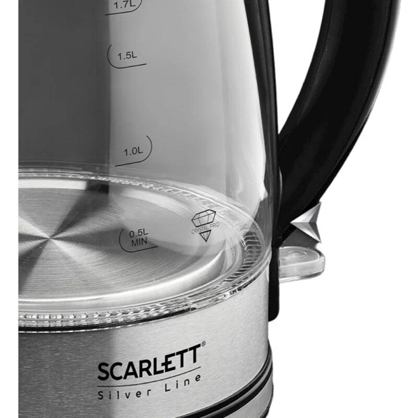 ელექტრო ჩაიდანი Scarlett SC-EK27G95, 2200W, 1.7L, Electric Kettle, Silver