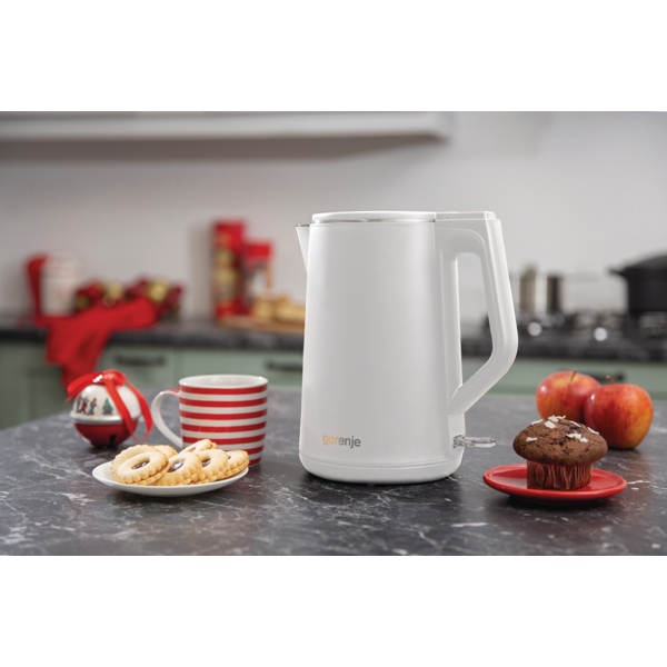 ელექტრო ჩაიდანი Gorenje K15DWW, 2200W, 1.5L, Electric Kettle, White