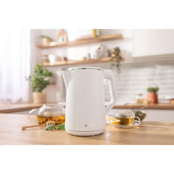 ელექტრო ჩაიდანი Gorenje K15DWW, 2200W, 1.5L, Electric Kettle, White