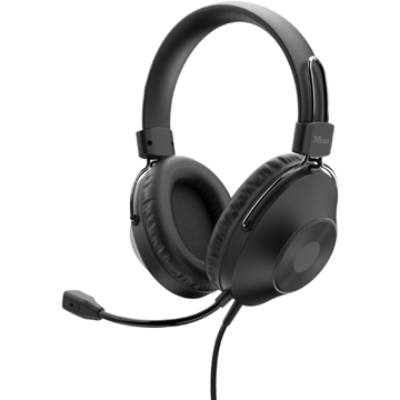 ყურსასმენი Trust 24187 Zaru Headset, Wired, USB, Black