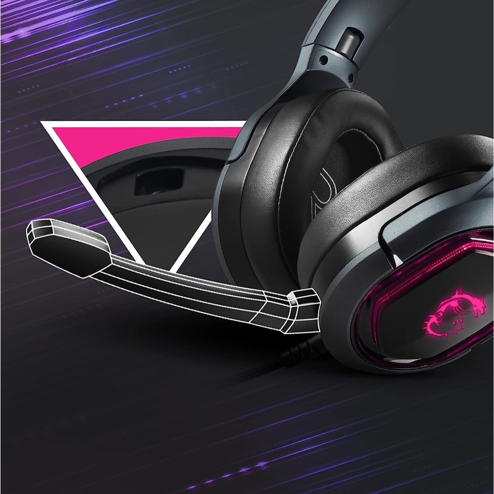 ყურსასმენი MSI S37-0400050-SV1 IMMERSE GH50, Gaming Headset, Wired, RGB, USB, Black