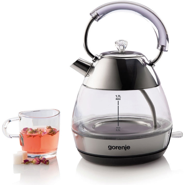 ელექტრო ჩაიდანი Gorenje K17GPD, 2200W, 1.7L, Electric Kettle, Silver