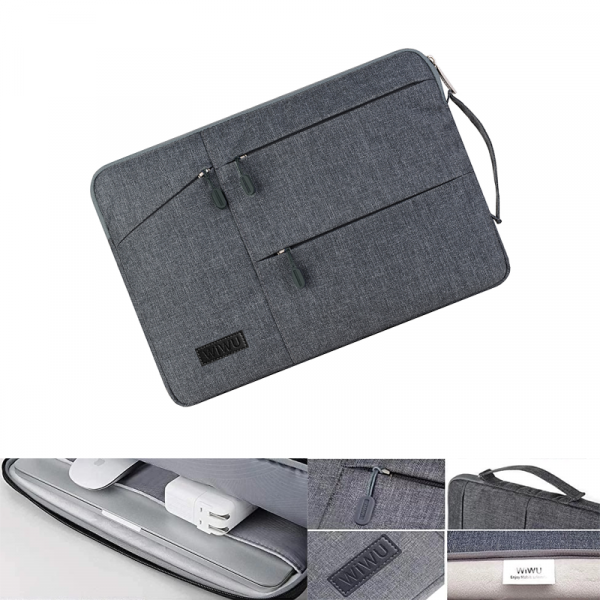Wiwu Pocket Sleeve, 13", Laptop Sleeve, Gray