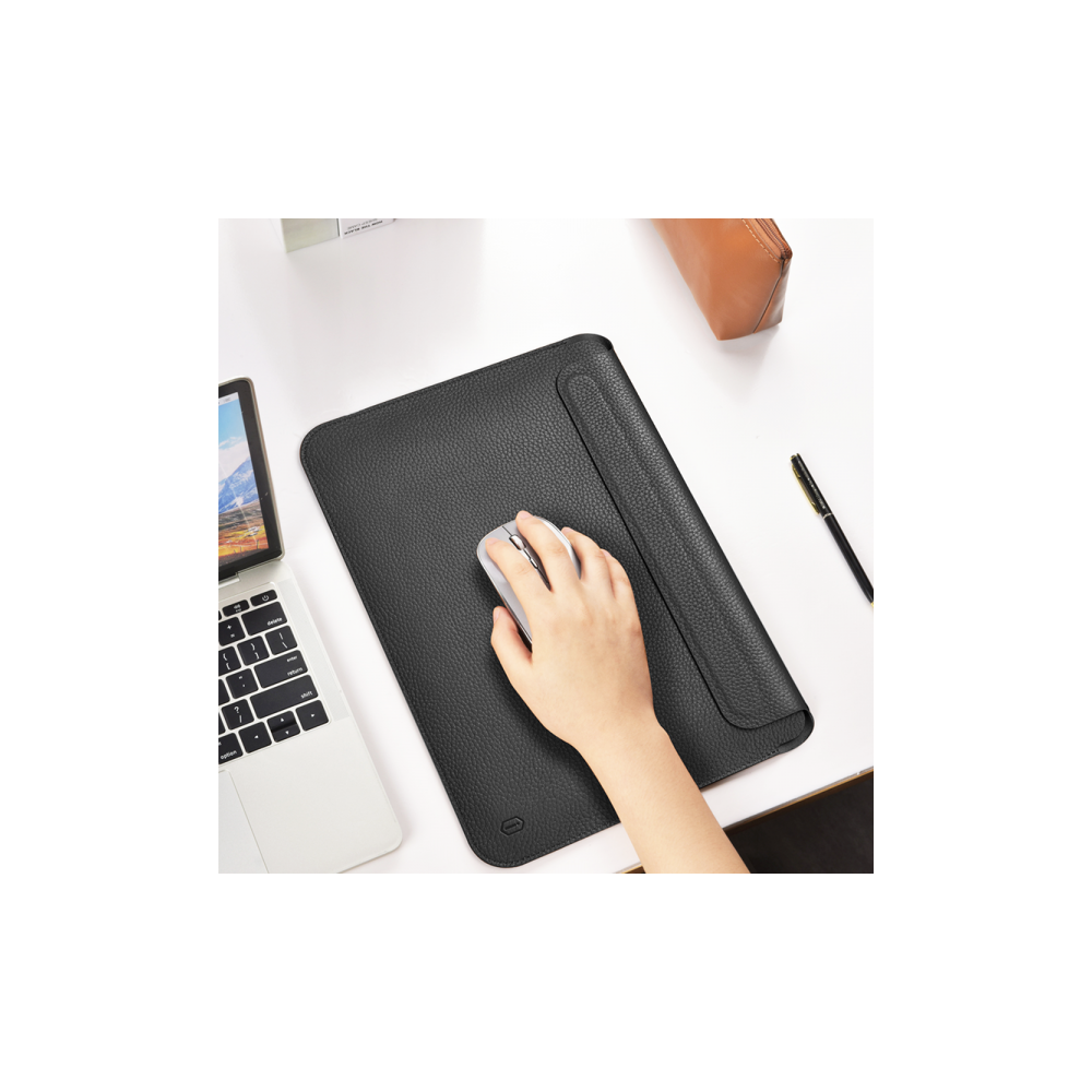 Wiwu Genuine Leather, 13.3", Laptop Sleeve, Black