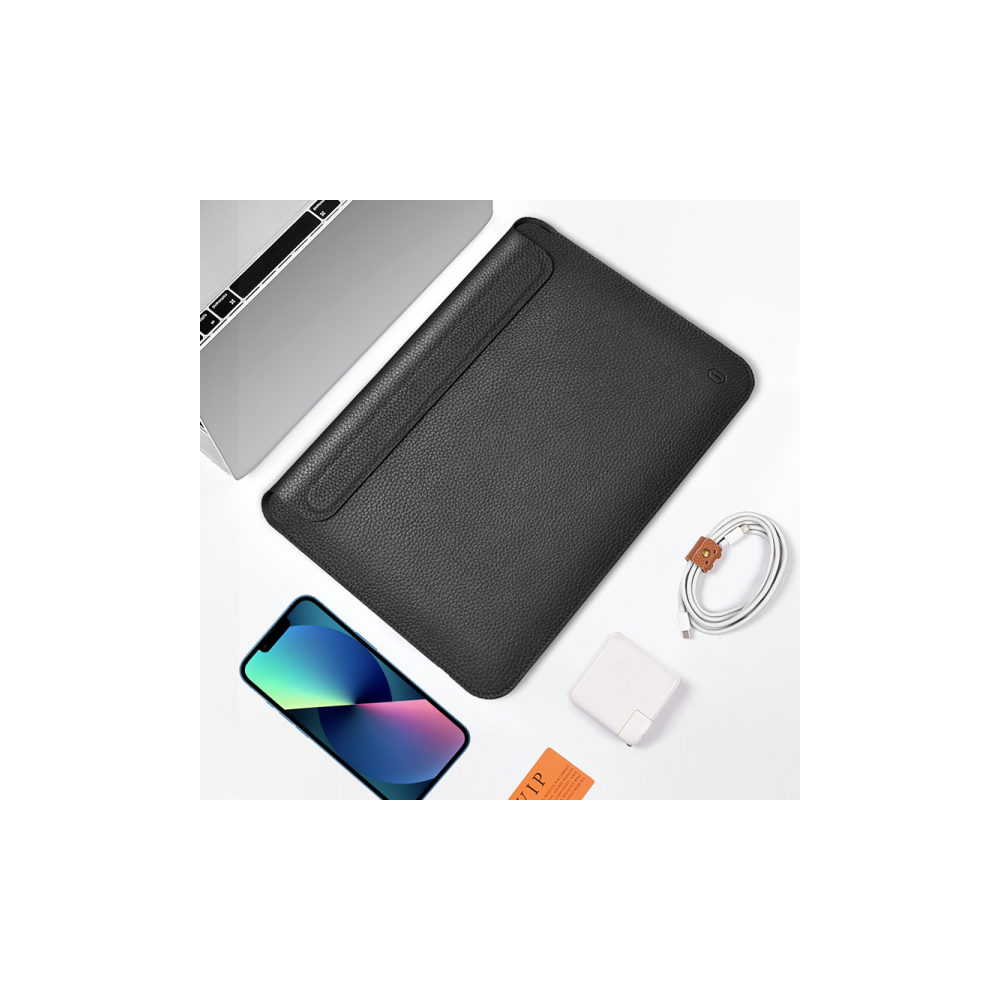 ნოუთბუქის ჩანთა Wiwu Genuine Leather, 13.3", Laptop Sleeve, Black