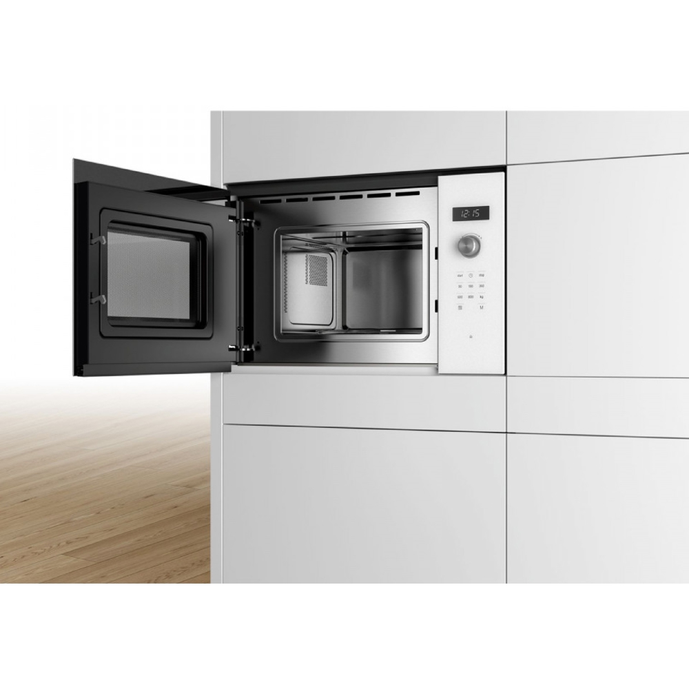 Bosch BFL524MW0, 800W, 20L, Microwave Oven, Built-In, White