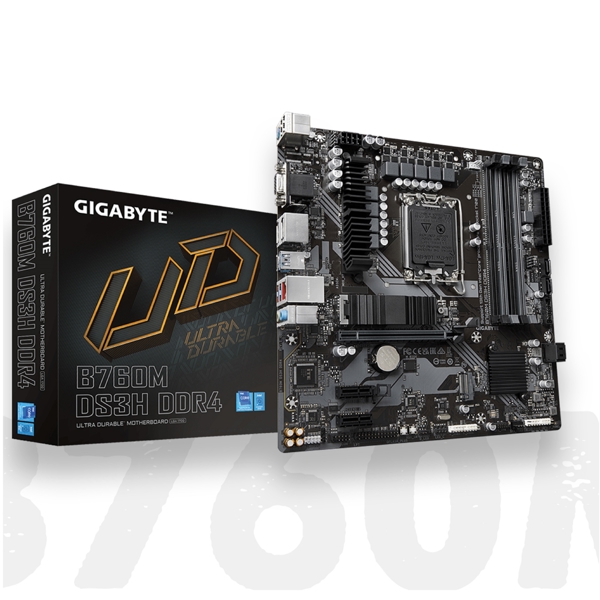 დედა დაფა Gigabyte GB-B760M-DS3H-DDR4, LGA 1700, DDR4, DIMM, 128GB