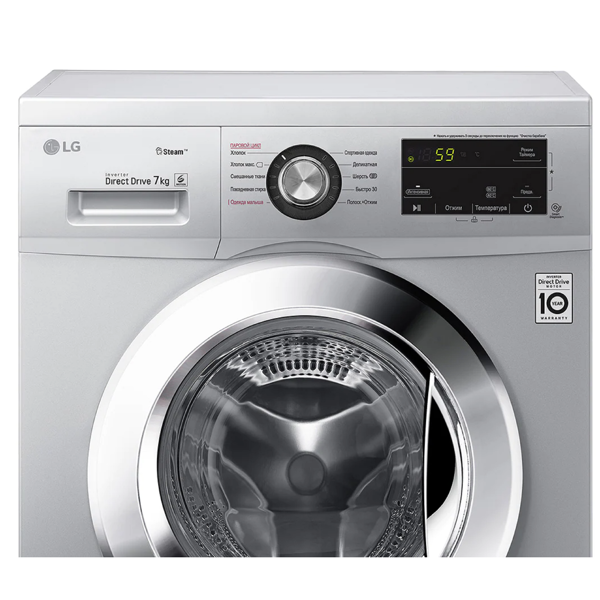 სარეცხი მანქანა LG F2J3HS4L.ALSPCOM, 7Kg, A, 1200Rpm, 73Db, Washing Machine, Silver