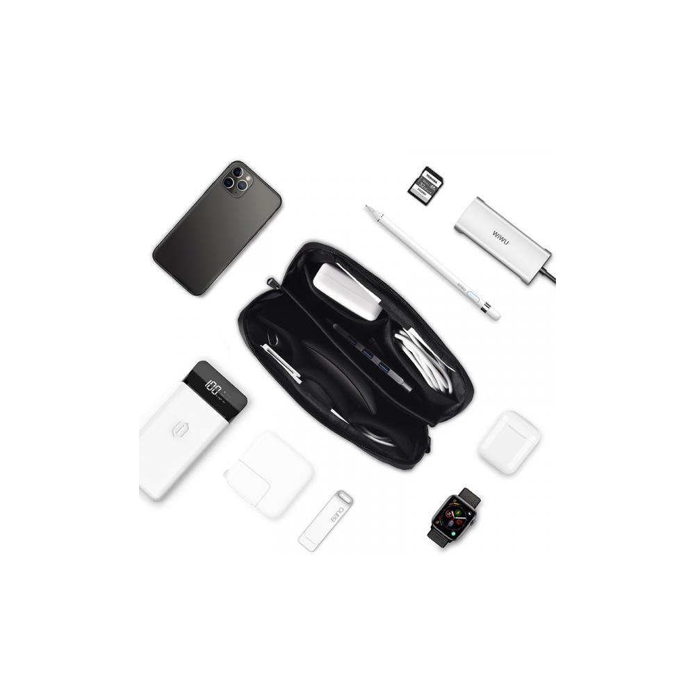 Wiwu Alpha Tech Pouch, Organizer Bag, Black
