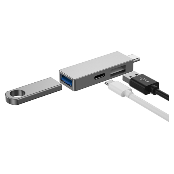 USB ჰაბი Wiwu T02 Pro, USB-A, USB-C, Hub, Gray